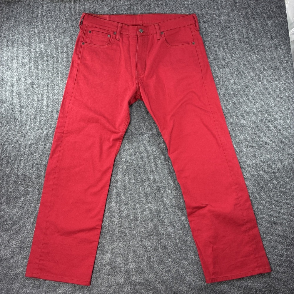 Levi's 569 Jeans Mens 34x32 Fits 36x32 Red Straight Relaxed Denim